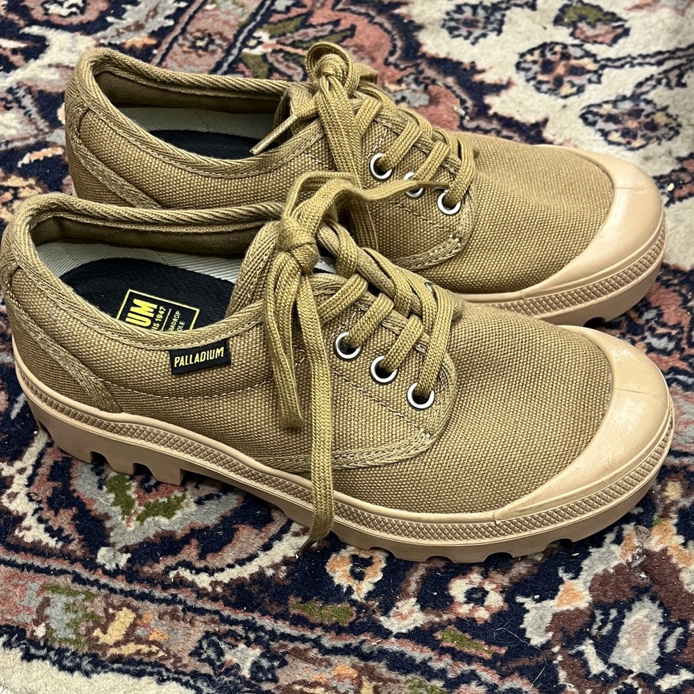 Palladium Khaki Canvas Lace-Up Shoes